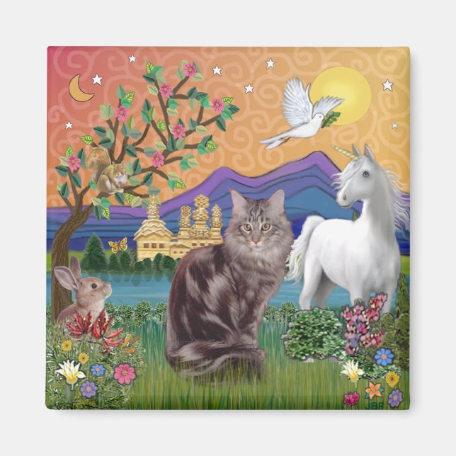 Imã Gato Maine Coon - Terra da Fantasia (Frente)
