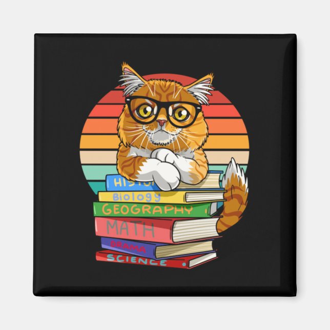 Imã Gato Maine Coon Volta às Aulas Pet dos Professores (Frente)