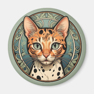 Imã Gato Malhado Art Nouveau