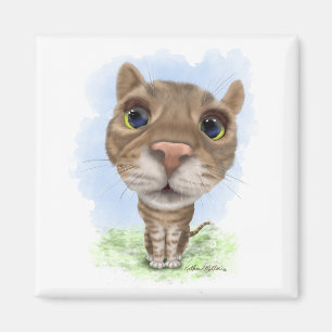 Imã Gato Malhado Divertido Cartoon