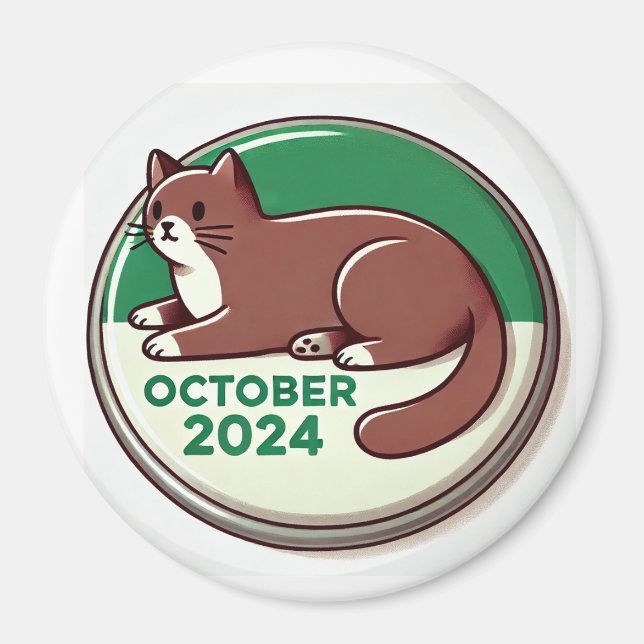 Imã Gato, Marrom e Branco (Frente)