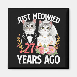 Imã Gato Meowied 27º Aniversário de Casamento 27 Anos