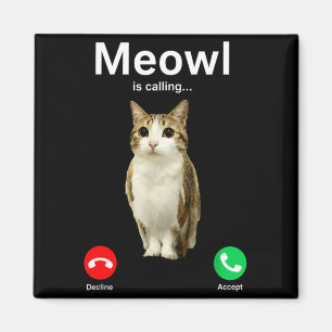 Imã Gato Meowl Chamando Coruja Cursed Internet Engraça