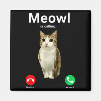 Imã Gato Meowl Chamando Coruja Cursed Internet Engraça