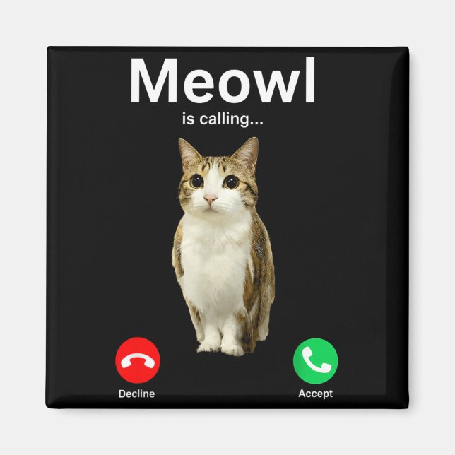 Imã Gato Meowl Chamando Coruja Cursed Internet Engraça (Frente)