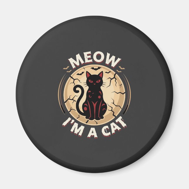 Imã Gato Miau Design Gráfico de Halloween_1 (Frente)