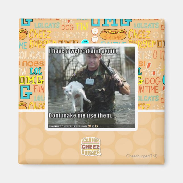 Imã Gato molhado e arma (Frente)