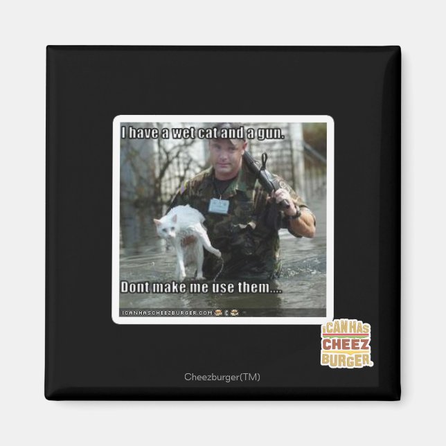 Imã Gato molhado e arma (Frente)