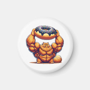 Imã Gato Musculoso Levantando Donut