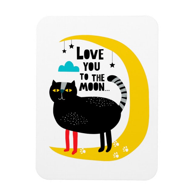 Ímã Gato na lua (Vertical)