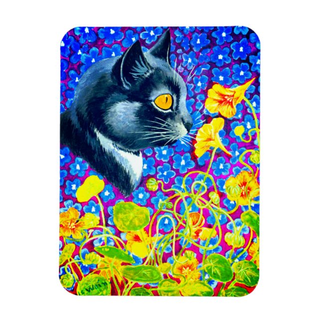 Ímã Gato nas Flores (Vertical)