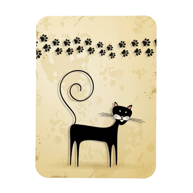 Ímã Gato negro (Vertical)