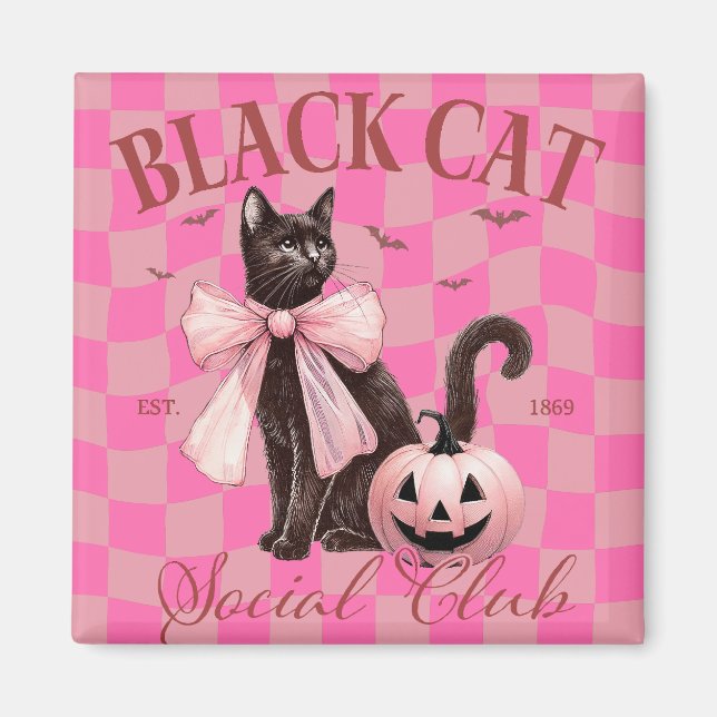 Imã Gato Negro de Halloween (Frente)