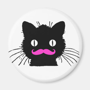 IMÃ GATO NEGRO DE PINK MUSTACHE
