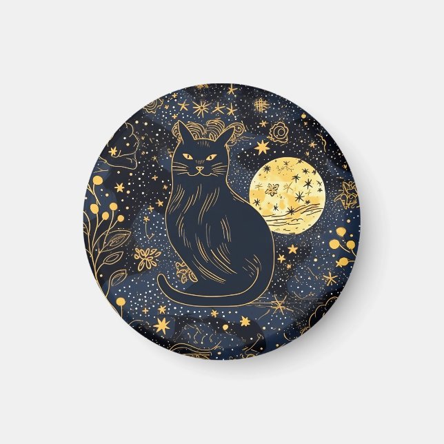 Imã Gato Negro do Magneto do céu estrelado (Frente)