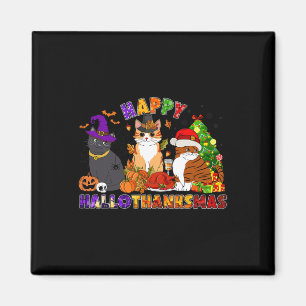 Imã Gato Negro Feliz E Bonito De Hallothanksmas Para G