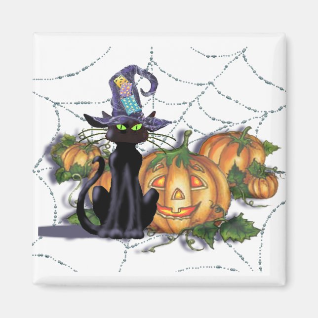 Imã GATO NEGRO, HAT, WEB & JACK por SHARON SHARPE (Frente)