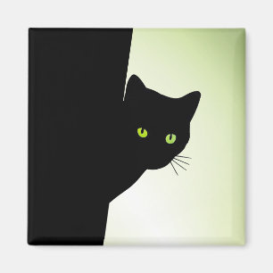 Imã Gato Negro Olhado Verde