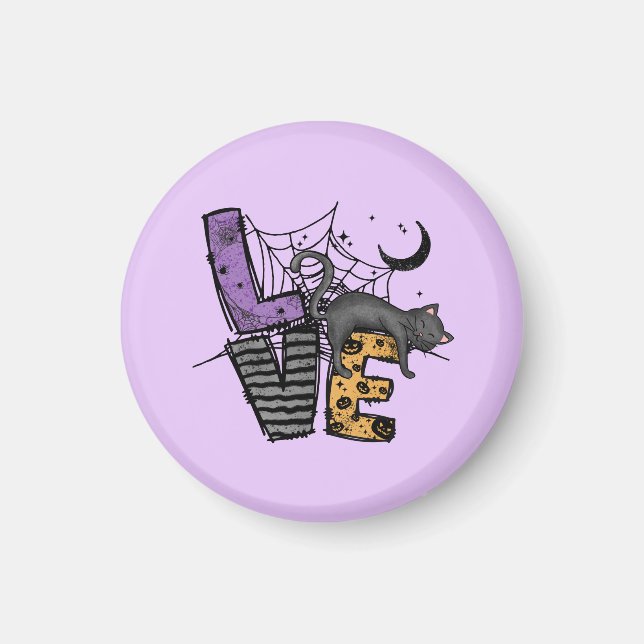 Imã Gato Negro preguiçoso na aranha com amor (Frente)