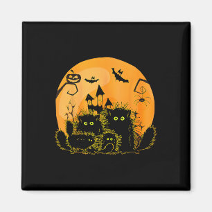Imã Gato Negro Pumpkin Lua Halloween Costume Gato
