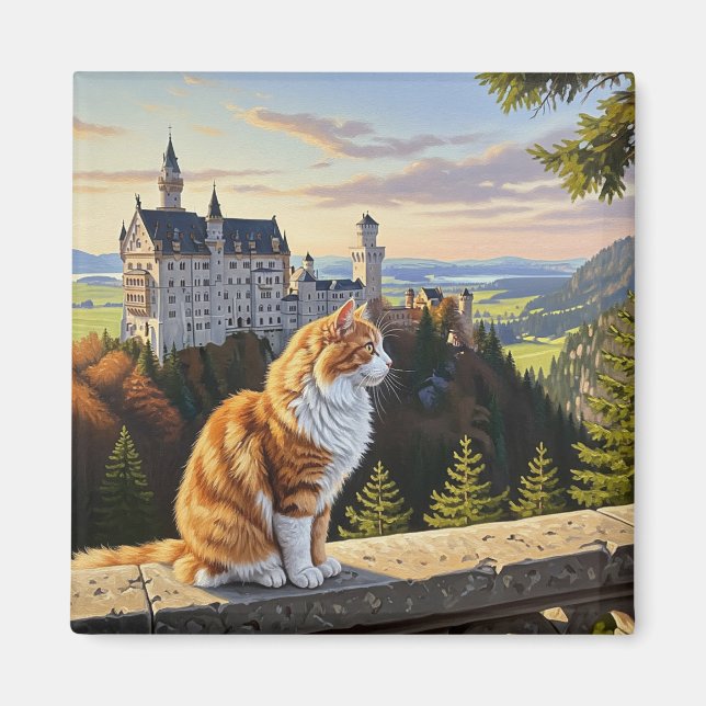 Imã Gato no Castelo de Neuschwanstein na Alemanha Viag (Frente)