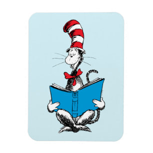 Ímã Gato no Chapéu Lendo