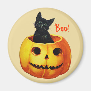 Imã Gato no ímã do Dia das Bruxas do vintage da