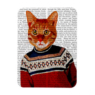 Ímã Gato no Ski Sweater 2