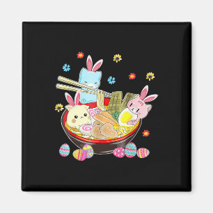 Imã Gato Orelhas de Coelho Ramen Kawaii Dia de Páscoa