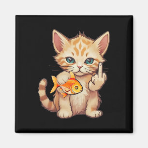 Imã Gato Peixe Dourado Dedo F U É Meu Peixe Engraçado