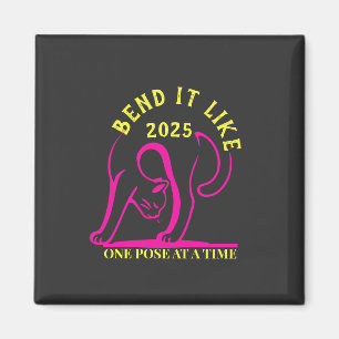 Imã Gato Personalizável De Ioga "Dobre Como 2025"