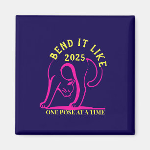 Imã Gato Personalizável De Ioga "Dobre Como 2025"