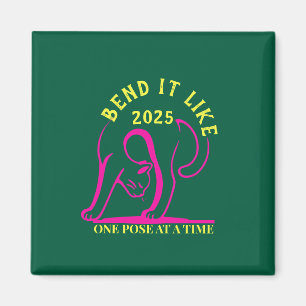 Imã Gato Personalizável De Ioga "Dobre Como 2025"