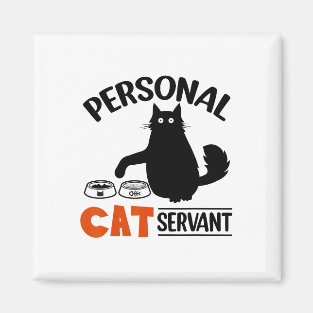 Imã Gato Pessoal Negro Engraçado (Frente)