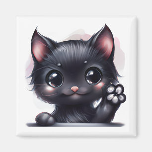 Imã Gato Preto Adorável Kawaii