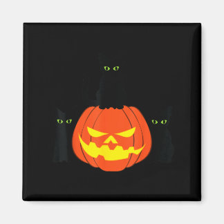 Imã Gato Preto Assustador Abóbora de Halloween Gatos J