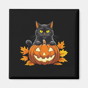 Imã Gato Preto Bonito Pumpkin Halloween Figurume Spook