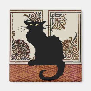 Imã Gato Preto com Tela de Arte