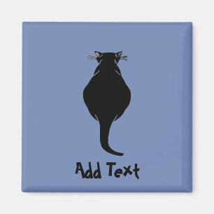 Imã Gato Preto Cômico, adicione texto