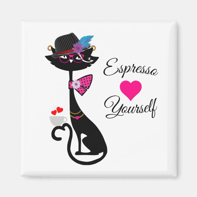 Imã Gato Preto Da Própria Espresso (Frente)