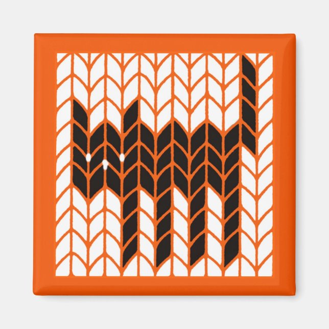 Imã GATO PRETO DE MALHA Ímã Quadrado II (Frente)