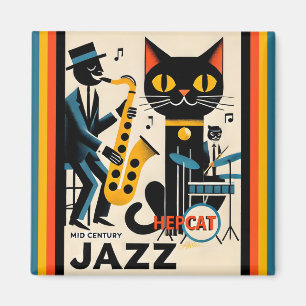Imã Gato Preto do Gato Preto da Idade do Jazz do meio