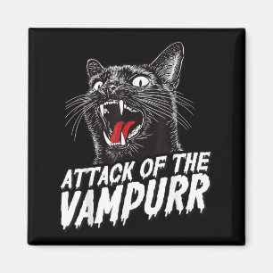Imã Gato Preto do Halloween engraçado Ataque de Vampir