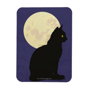 Ímã Gato preto e a lua