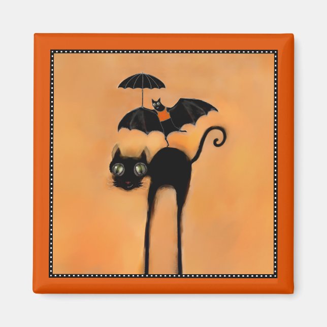 Imã Gato Preto e Acrobata do Halloween (Frente)