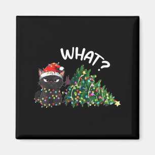 Imã Gato Preto Engraçado Árvore de Natal Natal Alegre