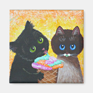 Imã Gato preto engraçado Creationarts de Ragdoll