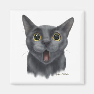 Imã Gato preto engraçado desenho animado