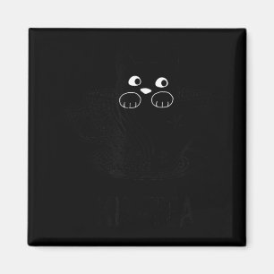 Imã Gato Preto Engraçado Gráfico Kit-Tea
