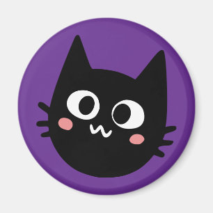 Imã Gato Preto Engraçado Roxo